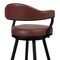 Armen Living Justin 26" Counter Height Swivel Vintage Coffee Faux Leather Bar Stool with Black Metal Legs LCJTBABLVC26 - alternate 2